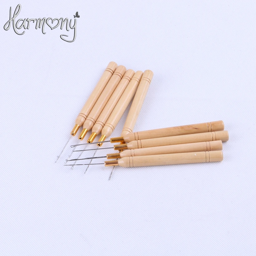 

Free shipping! HARMONY Stock Wooden Handle Pulling Needle/Micro Rings/Loop Needle Hair Extensions Tools 80 PCS