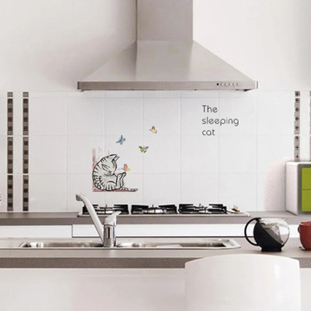 Kitchen Anti Oil Waterproof Wall Sticker Heat Resistant Self Adhesive Tile Wall Sticker Decor Useful Kitchen Anti Oil Waterproof Wall Sticker Heat Resistant Self Adhesive Tile Wall Sticker Decor Useful