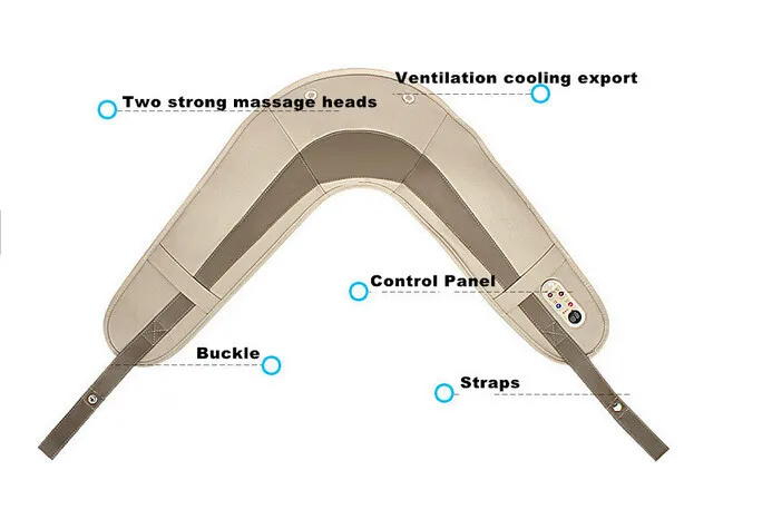 Электрический детонационный массажер для тела, устройство для массажа плеч, накидка, тонкий ремень для массажа спины, пояс для массажа шеи, устройство для массажа спины