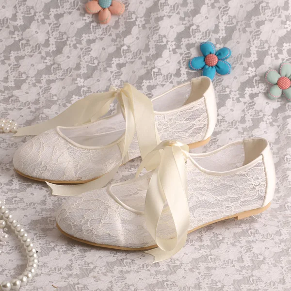Wedopus Mw981 Custom Handmade Cream Lace Las Beautiful Flat Shoes Wedopus Mw981 Custom Handmade Cream Lace Las Beautiful Flat Shoes Wedding Ballet Ribbon