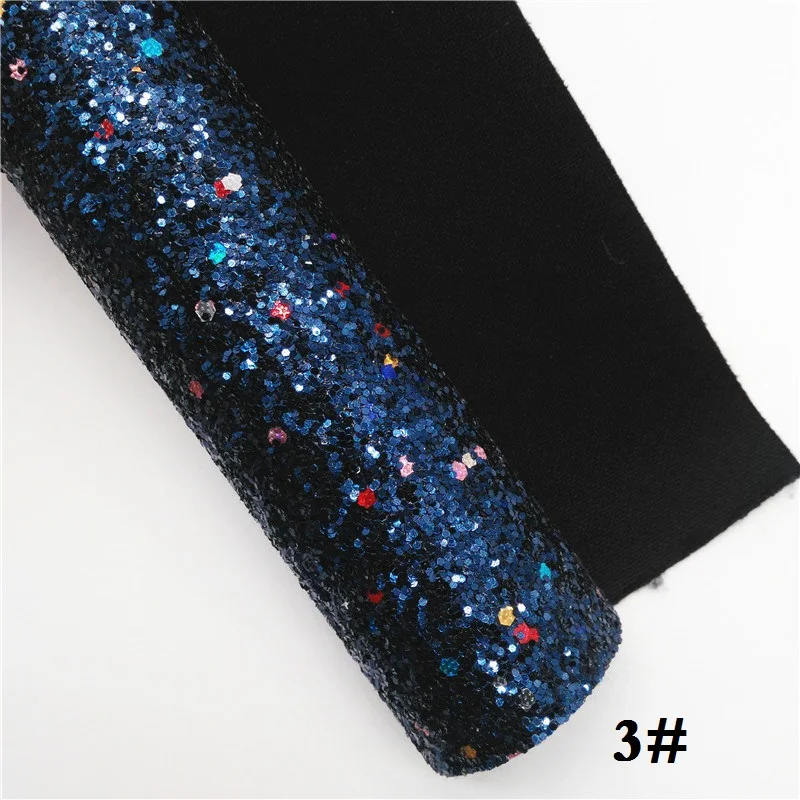 Glitterwishcome 21X29CM A4 Size Christmas Glitter Fabric, Chunky Glitter Leather Fabric Sheets, Glitter Vinyl for Bows, GM444A - Цвет: 3