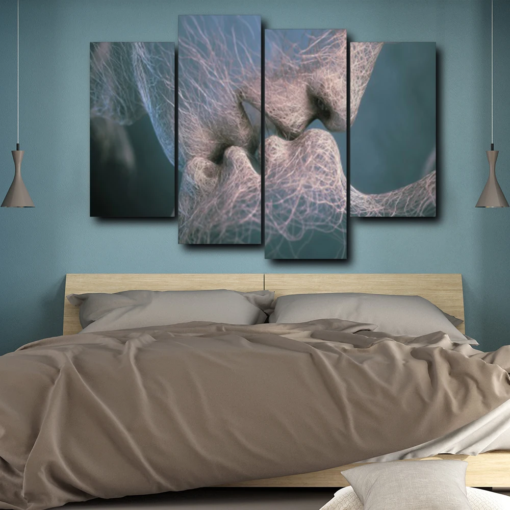 

Laeacoo Kiss Abstract Canvas Painting Prints Home Decorative Wall Artwork Paintings Pictures For Living Room Bedroom No Frame