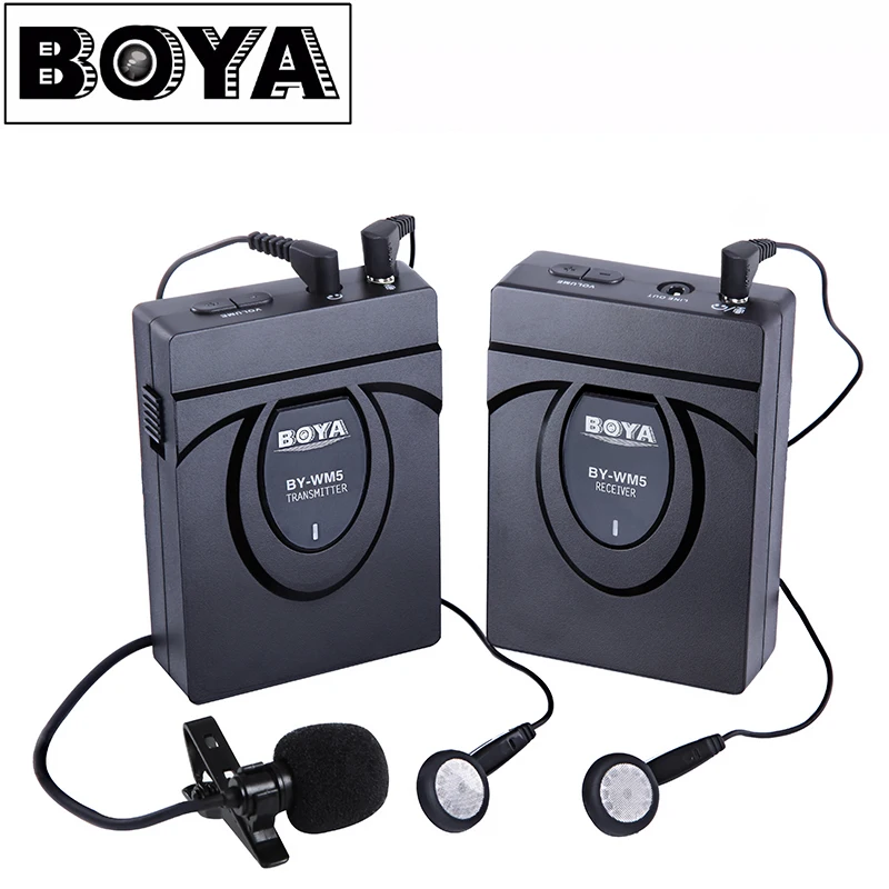 

New BOYA BY-WM5 Pro Wireless Lavalier Lapel Microphone System for DSLR Camera Camcorders Audio Recorder