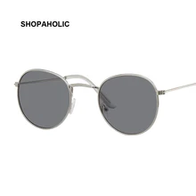 Gafas De Sol redondas Retro pequeñas para mujer, anteojos De Sol femeninos De diseñador De marca, De estilo Vintage, con lentes De espejo De lujo