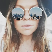 High Quality Round Sunglasses Women Brand Designer Summer Style Points Sun Glasses Women Men Lady Sunglass Mirror Vintage Retro