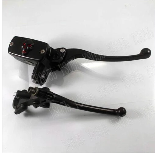 Black 7/8" 22MM Brake Clutch Master Cylinder Set Kit Levers For ...