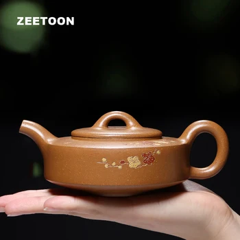 

200ml Authentic Yixing Teapot Plum Zhou Pan Pot Master Handmade Chinese Tea Set Health Care Purple Clay Tea Pot Tea Maker Kettle