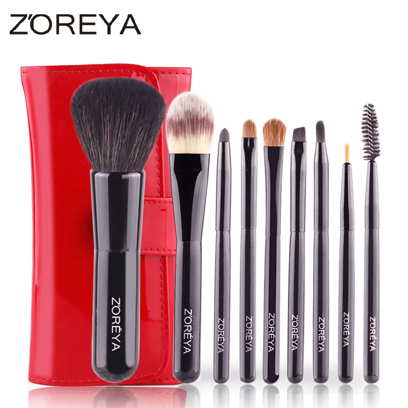 

ZOREYA 9pcs Makeup Brushes Sets Portable Kolinsky Hair Foundation Powder Blush Professional Make Up Brush Cosmetic Tools