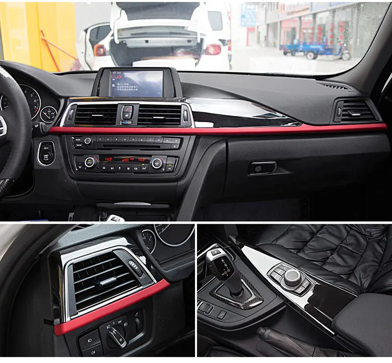 

For BMW 3 4 Series f30 f34 GT 316i 320li 2013-2017 Car Accessory ABS Center Console Decoration Panel Cover Trim Set of 3pcs