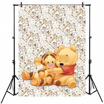

Colorwonder 5x7ft Vinyl Winnie Pooh and Friends Picture Background Hello There Baby Newborn Birthday Party Studio Video Prop