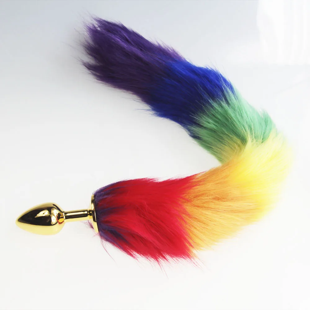 hh080 rainbow fox tail anal plugs (39)