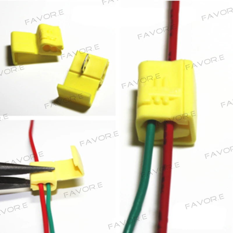 

50PCS Yellow PVC Wire Crimp Terminals Connector Quick Splice Wiring Cable Clamp Connection Maintenance Tools 12-10 AWG