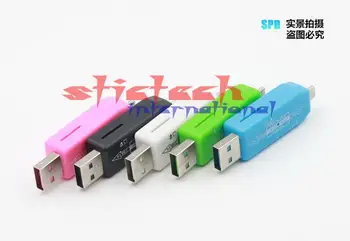 

by dhl or ems 200pcs Micro OTG Card Reader USB Hub 2.0 USB Memory TF Card Reader Adaptor Connection Kit