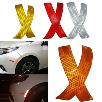 

2Pcs/Lot Car Bumper Reflective Warning Strip Decal Stickers Auto Accessory Reflector Stickers Decals Car Styling