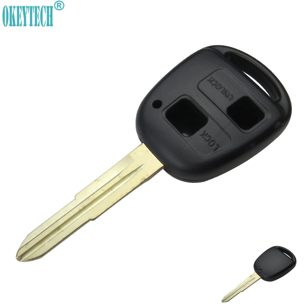 OkeyTech Replacement 2 Buttons Uncut TOY41R Blade Remote Car Key Refit Cover Case Shell For Toyota Camry RAV4 Prado Cruise Key