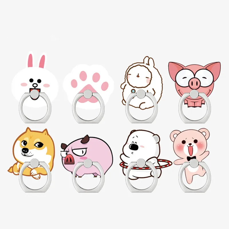 

Acrylic Cartoon Cat Mobile Phone Stand Holder Bear Finger Ring Mobile Smartphone Holder Stand For IPhone Huawei All Phone