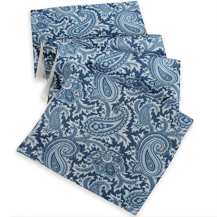 الراقية fashionamerican الأزرق بيزلي الجاكار استعادة القديمة طرق مزدوجة القماش التطريز طاولة العلم عداء الراقية fashionamerican الأزرق بيزلي الجاكار استعادة القديمة طرق مزدوجة القماش التطريز طاولة العلم عداء