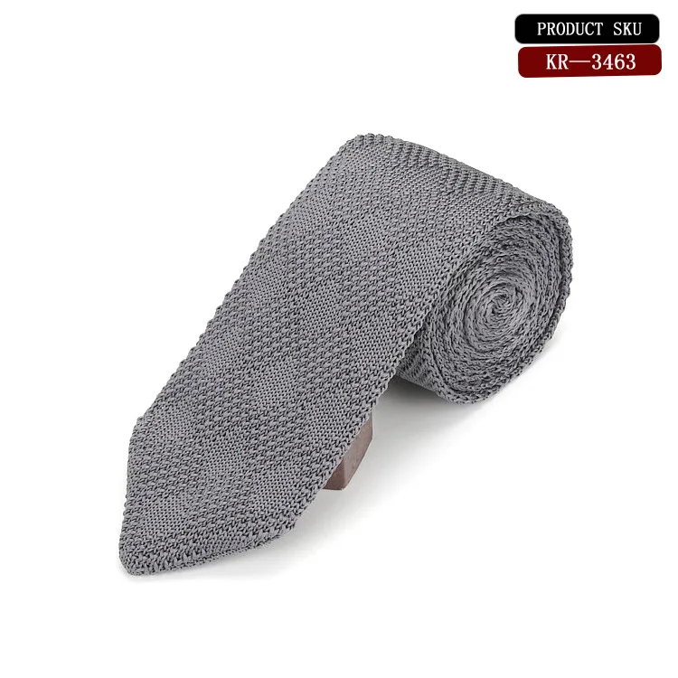 Роскошный темно-синий вязаный галстук с текстурой 6 см, классический дизайн, элегантная палитра, вязка с квадратным вырезом для создания замысловатых деталей - Цвет: KR-3463