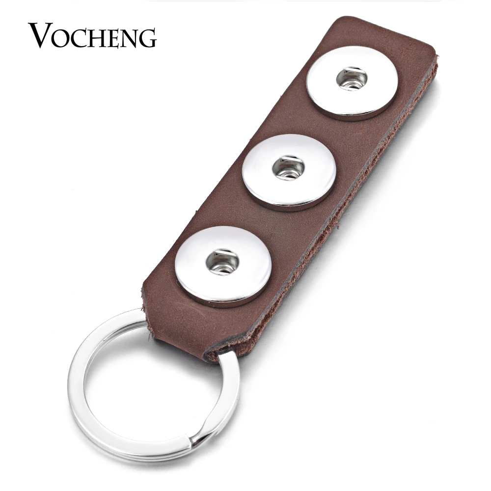 

Vocheng Brown Cow Leather Snap Button Key Chains 18mm Jewelry NN-470