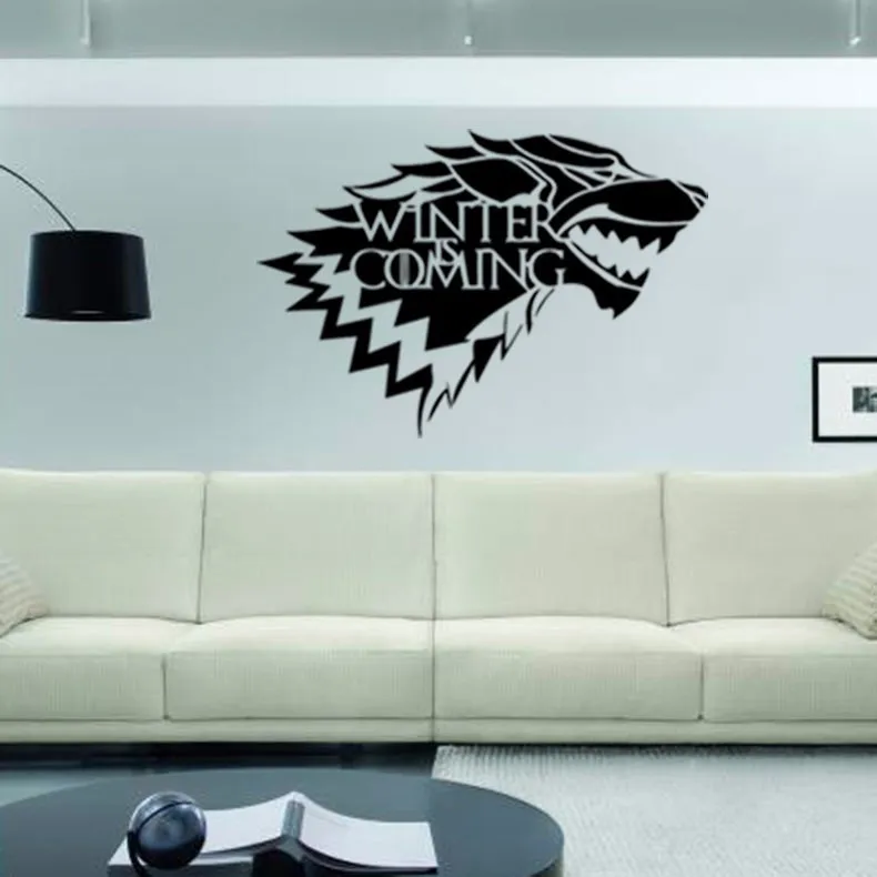 Домашний декор для спальни, Виниловая наклейка на стену с надписью «House Stark of Winterfell» и надписью «Game of Thrones»