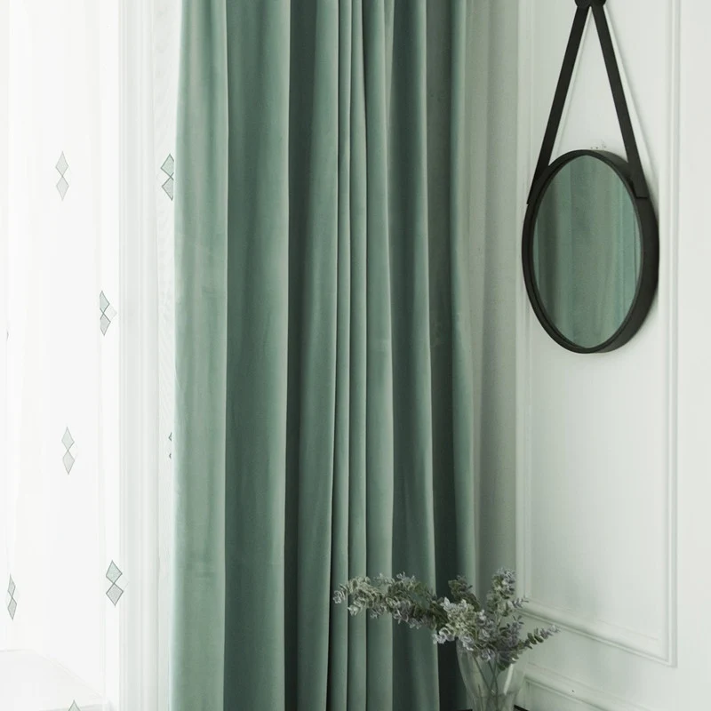 Однотонные бархатные затемненные шторы для гостиной, коричневые/зеленые/бежевые/серые бархатные шторы, высококачественные шторы HM350B#30 - Цвет: Cloth F-103