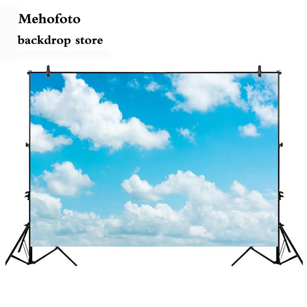 Фон Mehofoto для фотосъемки новорожденных с изображением белого облака голубого