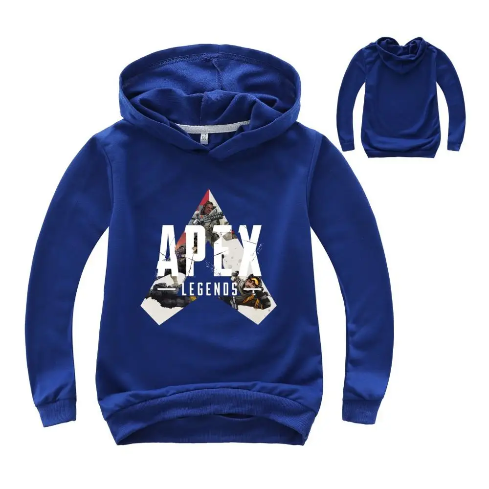 Новинка года, лидер продаж, толстовки с капюшоном с героями игры Apex Legends для детей возрастом от 2 до 16 лет толстовки для мальчиков, пуловер для подростков, рубашка одежда для маленьких девочек - Цвет: Синий