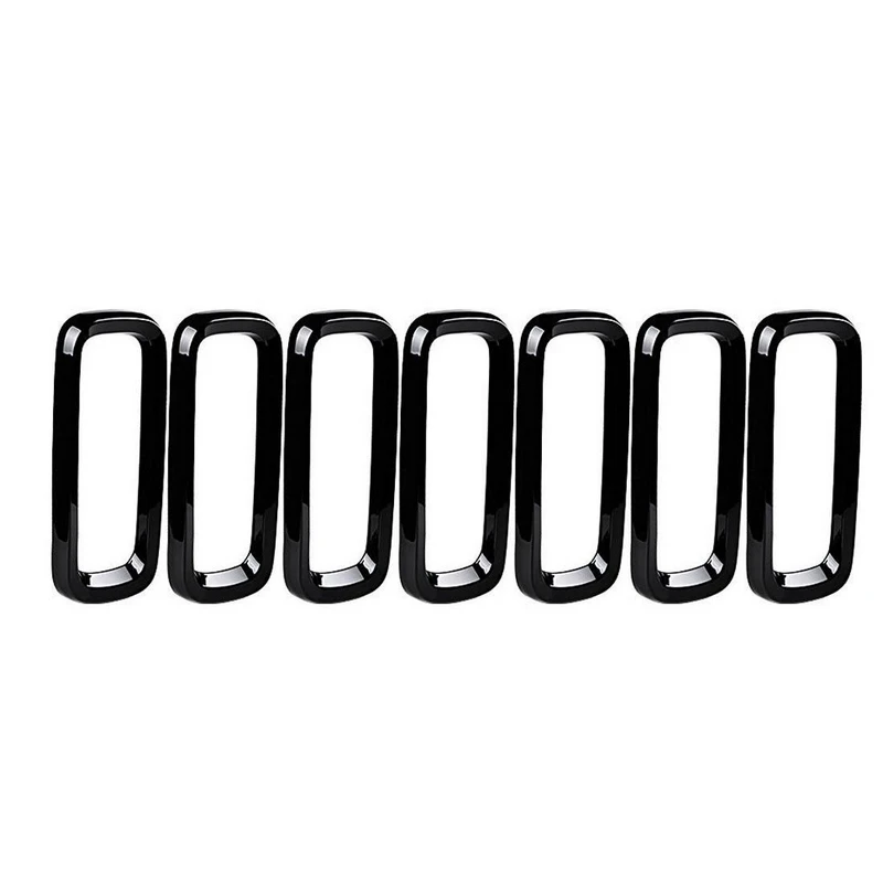 7pcs/Set Front Grill Grille Insert Cover Trim Frame For Jeep Renegade 2015-2018