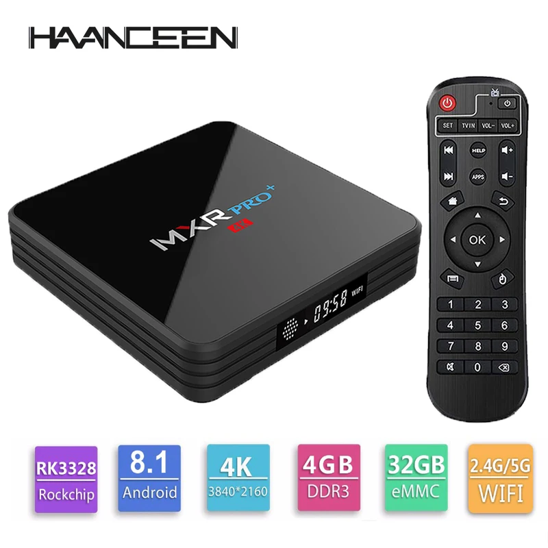 

MXR PRO PLUS Android 8.1 4GB/32GB Smart 4K TV Box RK3328 Quad Core Digital Display 2.4G/5G Wifi BT4.0 USB3.0 H.265 HDR10 MINI PC