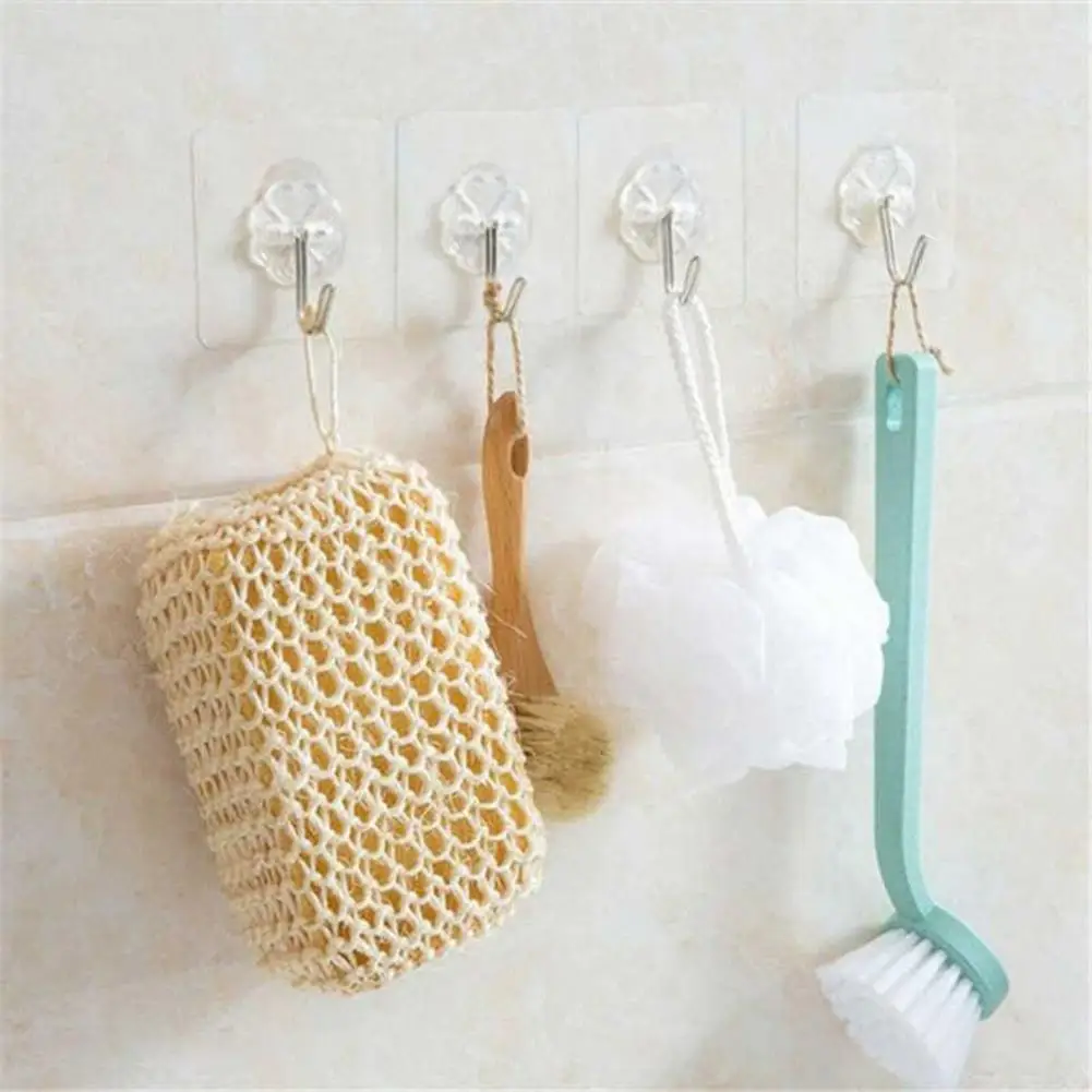 

20Pcs PC Self-adhesive Kitchen Bathroom Wall Hooks Towel Bath Ball Holder Hanger