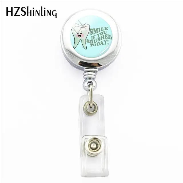 2018 New Dental Nurse Badge Holder Happy Cartoon Tooth Assistant ID