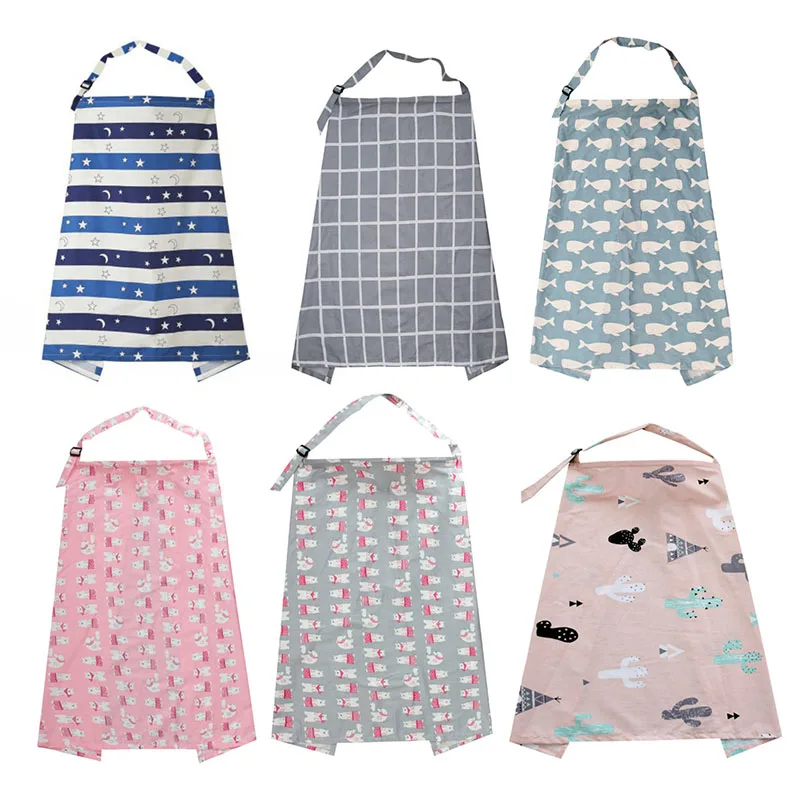 

Breathable Baby Feeding Covers Poncho Nursing Cover Cotton Neckline Mum Breastfeeding Adjustable Up