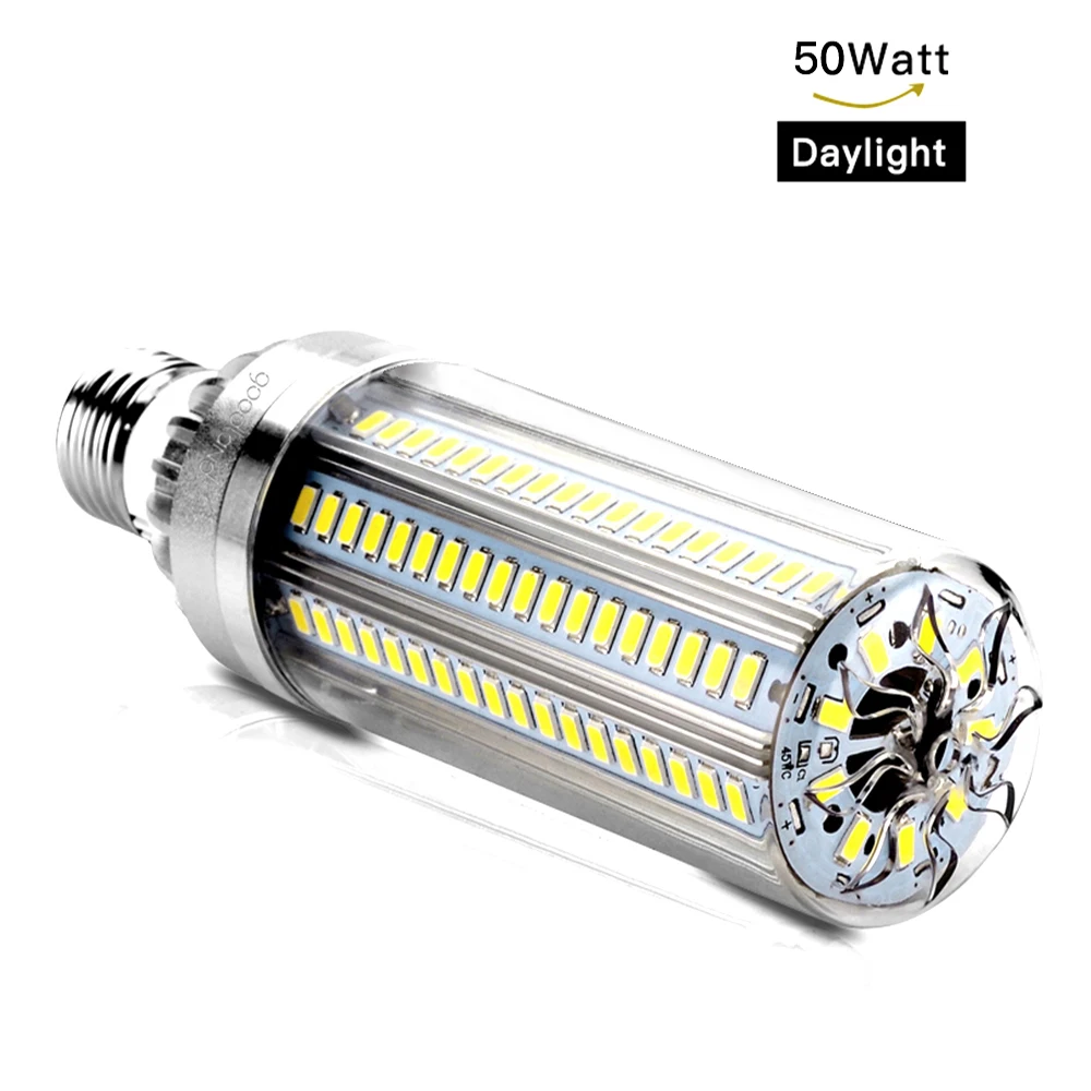 LED Lamp Chandelier LED Bulb 110V 220V LED Corn Bulb E27 25W 35W 50W Aluminum Ampoule For Warehouse Square Lighting - Испускаемый цвет: 50W