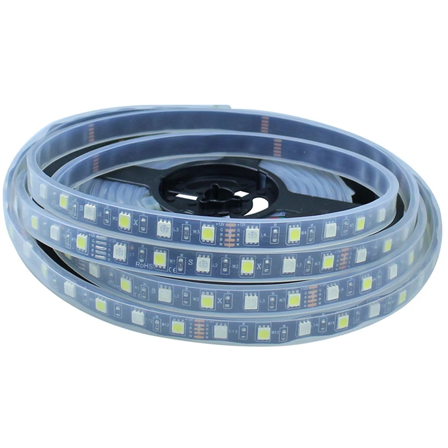 5M IP67 RGBW LED Strip Light 5050 Waterproof Black PCB 60Leds/M With