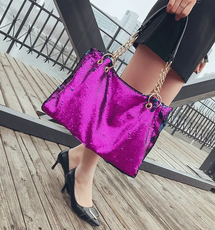 Brand Designer Tote Shoulder crossbody Bag Women Large Multifunction Sequin Bling Handbags Big Bag Casual shopping Bags B42-30