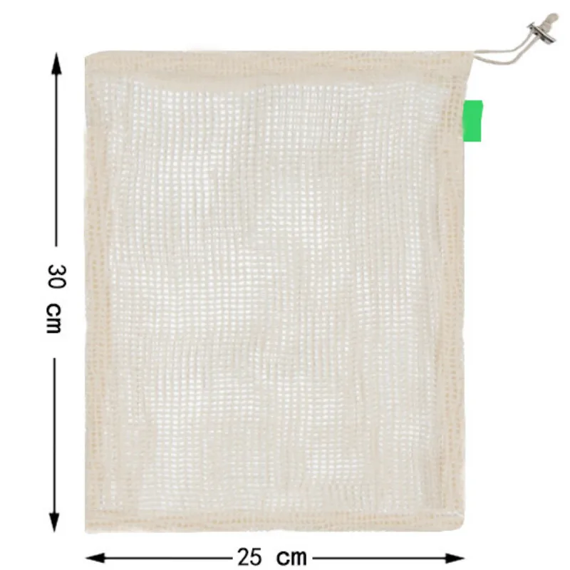 ELOS-3Pcs Outdoor Reusable Natural Cotton Net Bag Camping Food Collection Storage Bag Camping Wild Food Storage Net Bag Drawst