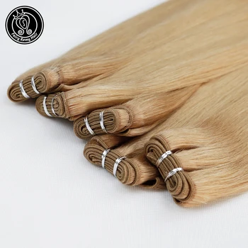 

Double Drawn Remy Human Hair Weft Natural European Ash Blonde #14 Straight Bundles Hair Extensions 18" 20" 22" 100g/piece