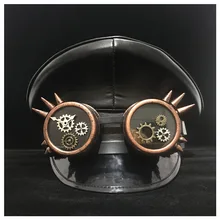 Кожа черный Германия полицейский Козырек Кепка армейская шляпа кортические армейские кепки полицейская Кепка Косплей шляпа на Хеллоуин Размер M L XXL