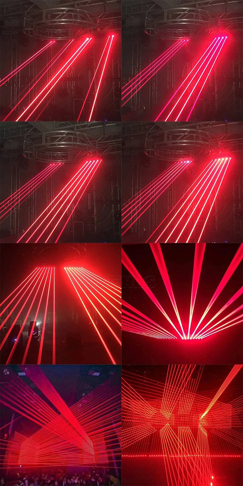 Восемь глаз движущиеся головки 8x300 мВт красный лазер DMX512 сценический эффект Освещение хорошее для DJ диско вечерние танцпол рождественские украшения