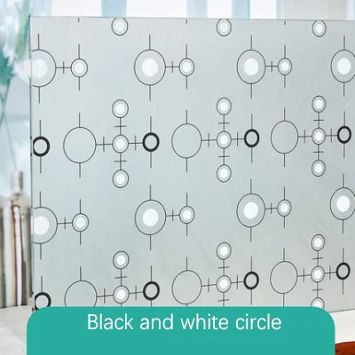 45X100 см матовая оконная стеклянная наклейка световая непрозрачная ванная раздвижная дверь затемненная оконная пленка украшение индивидуальная креативная - Цвет: Black circle