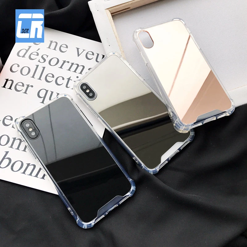 Plating Mirror Phone Case for iPhone X XR XS Max Luxury Soft TPU Shockproof Cover 8 7 6 6s Plus Girly Cute Back Cases |