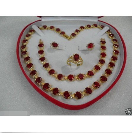 

Beautiful Women's Set Necklace Bracelet Ring Earring^^^@^18K GP style Fine jewe Noble Natural jade FREE SHIPPING