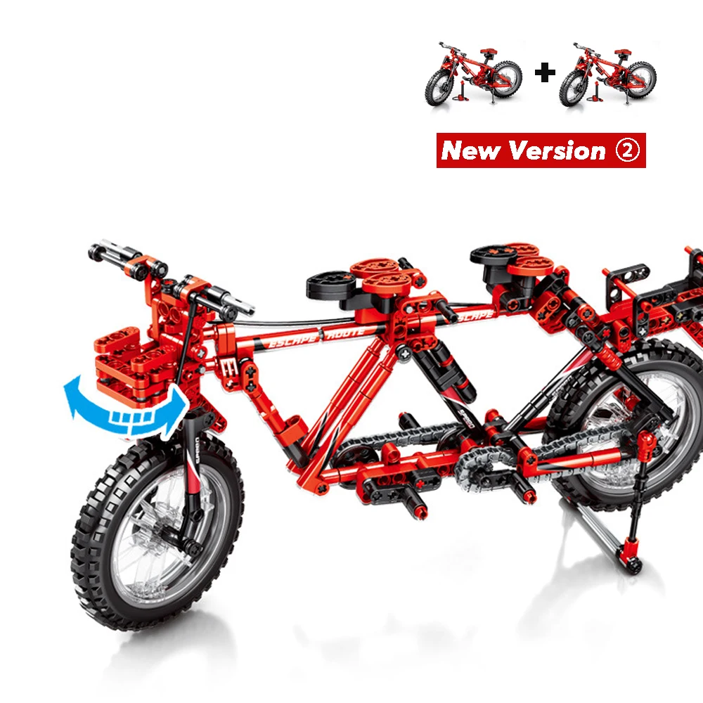 Technic Vehicle Bike Building Blocks Model Creator City Car Bricks Educational Toys For Children Comptible LegoINGlys Bicycle  (1)