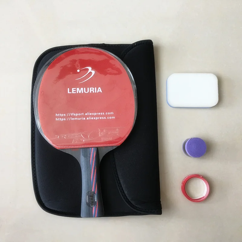 

5 free gifts professional carbon fiber table tennis racket with pimples-in table tennis rubber ping pong racket tenis de mesa