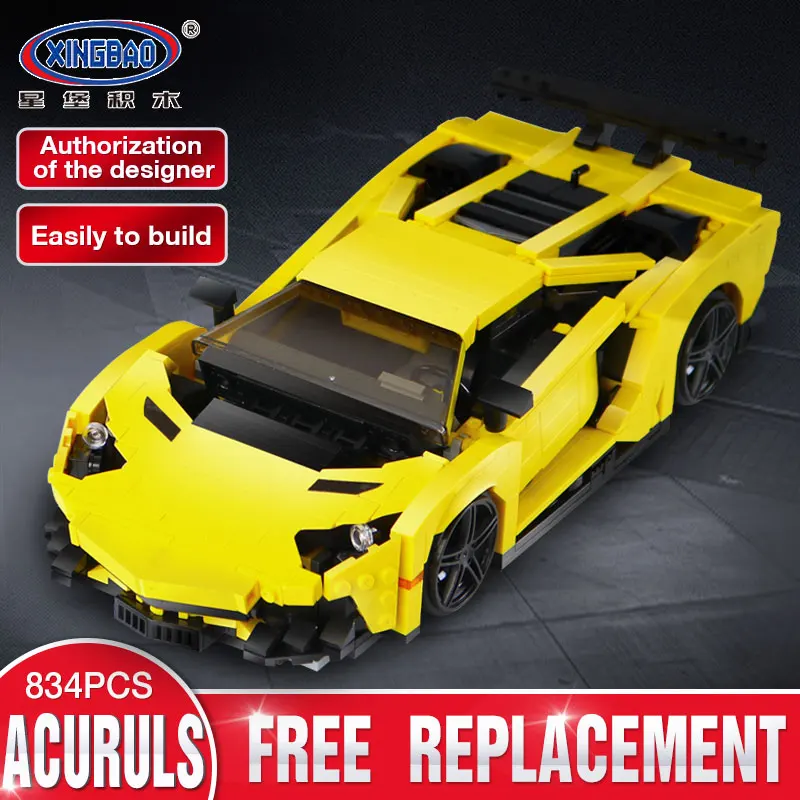 

XingBao 03008 924Pcs Block Creative MOC Technic Series The Yellow Flash Racing Car Set Educational Building Blocks Bricks Toy