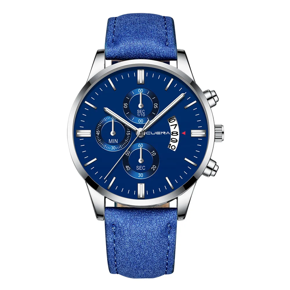 Мужские часы лучший бренд класса люкс спортивные из нержавеющей стали корпус часов для мужчин кожаный ремешок Кварцевые аналоговые наручные часы montre homme
