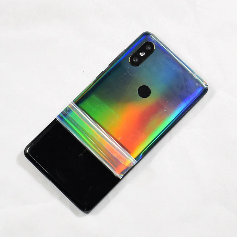 

Aurora Gradient Transparent Decorative For Xiaomi Mix 2S Mix2s Mobile Phone Protector MIX2s Back Film Stickers With Gift