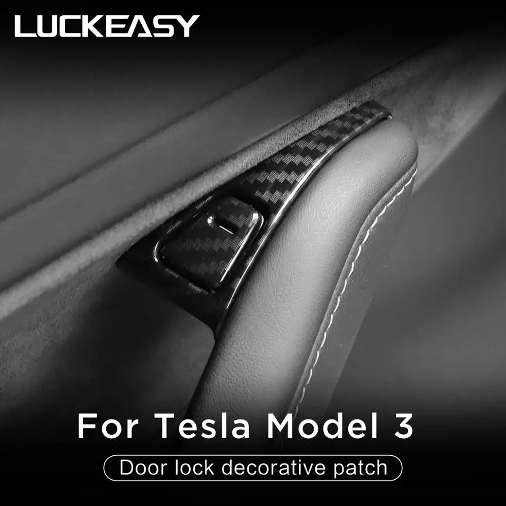 

LUCKEASY For Tesla Model 3 2017-2019 Car door lock decorative / window button modified ABS patch 14pcs/set