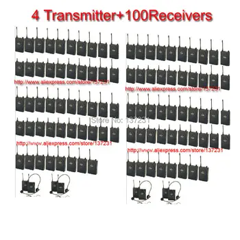 

Tour guiding training Takstar UHF-938 UHF frequency Wireless Tour Guide System 50m Operating Range 4 Transmitter+100Receivers