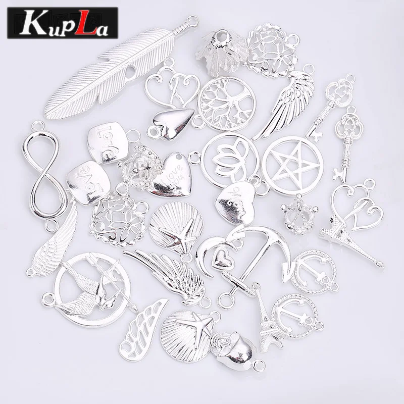 Смешанные посеребренные Подвески для изготовления ювелирных изделий из металла